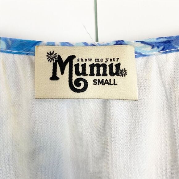 Show Me Your Mumu blue & white floral TOP tunic blouse size SMALL - Picture 9 of 9